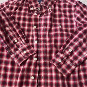 Size 5 Boys Polo Ralph Lauren Plaid Button up Dress shirt.